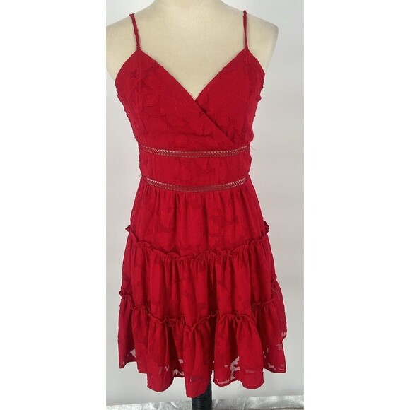 Women’s Altar’d State Dress    sleeveless V-Neck Cocktail Dress Red‎  Sz M - Picture 5 of 6
